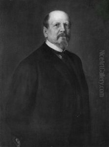 L.v.Hagn, Portr. of a man by Lenbach Franz Von