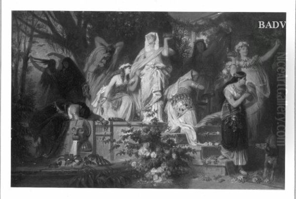 Aegyptian princess with maids - view 1