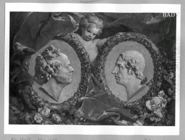 Gluck und Weber, Kopfe im Oval - view 1