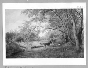 Gartenlandschaft mit Pferd und Knaben Gartenlandschaft mit Pferd und Knaben
