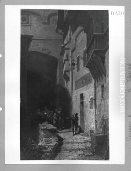 group of street guards at night - view 1