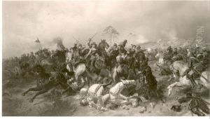 Der Grosse Kurfurst in einer Reiterschlacht (Fehrbellin) by Wilhelm Camphausen