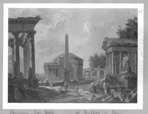 Das Pantheon in Rom by Giovanni Paolo Panini