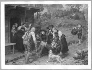 War-scene with peasants by Franz Defregger