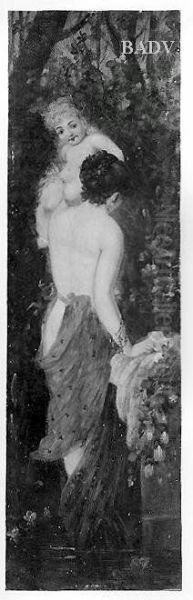 Weibliche allegorische Figur mit Kind auf der Schulter - view 1