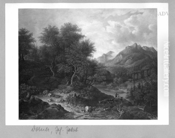 Mountane landscape with ....... and cattle - view 1