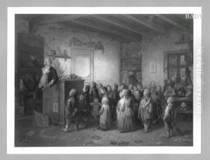 Schulstunde (Hieronymus Jobs als Schulmeister) by Johann Peter Hasenclever