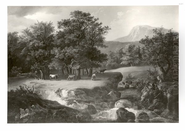 Landschaft mit Bach und Vieh - view 1