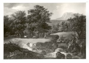 Landschaft mit Bach und Vieh Landschaft mit Bach und Vieh
