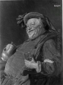Falstaff (mit Zinnkrug und Glas) by Eduard Von Grutzner