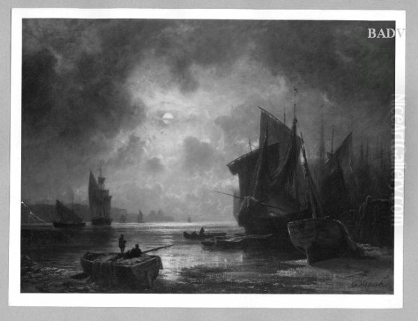 Harbour at moon-light - view 1