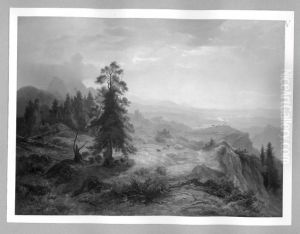 Gebirgslandschaft mit Kuhen by Eduard Schleich the Elder