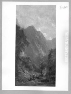 Mountain path with boy and girl Mountain path with boy and girl