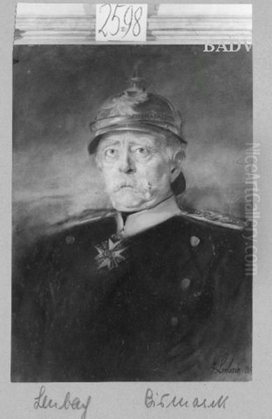 Portr. of Bismarck with helm - view 1