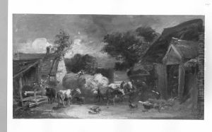 Gaul in a peasant-yard by Eduard Schleich the Elder