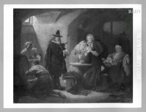 Party in a wine - cellar by Karl von Piloty