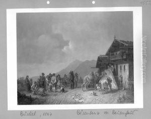 Barentanz vor einem Bauernhaus Barentanz vor einem Bauernhaus