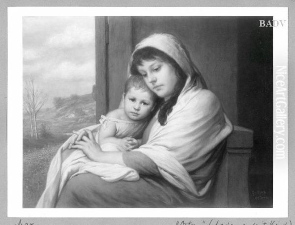 Girl with a child - view 1