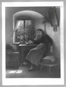 Schlafendes Bauernmadchen am Fenster Schlafendes Bauernmadchen am Fenster