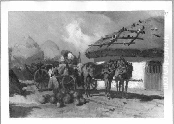 Peasant cart with house - view 1
