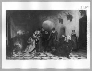 Falstaff-Szene by Wilhelm Lindenschmit the Elder