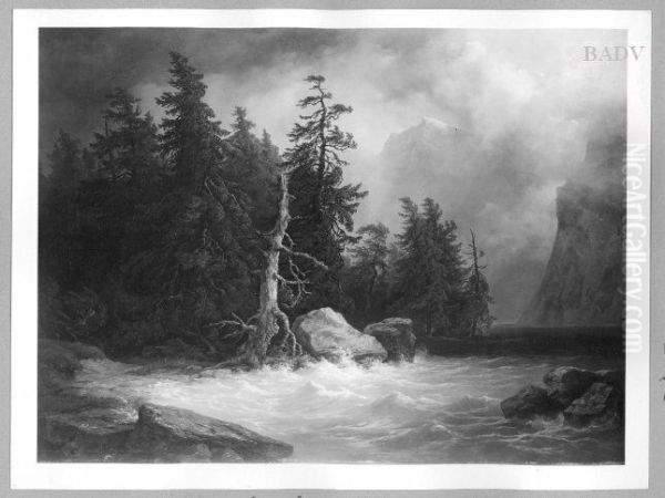 Gewitterlandschaft mit Bergsee - view 1