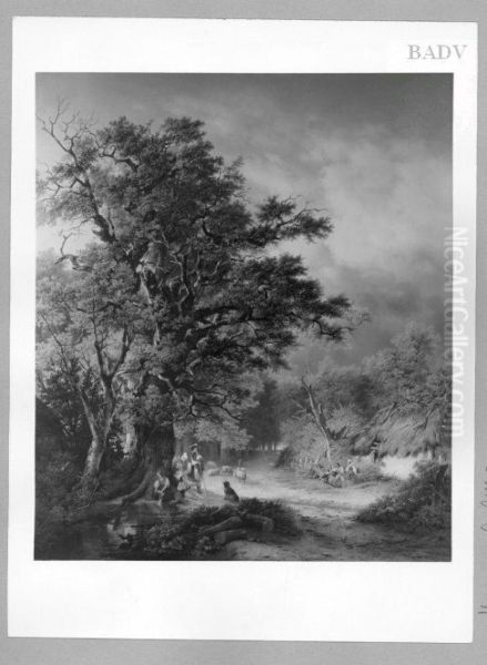 part of a forest with figures - view 1