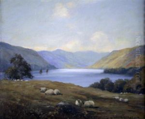 Sheep With Loch Beyond by John Cameron
