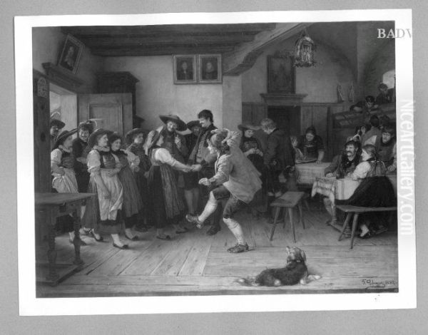 Wirtshausszene mit Tanz (Ankunft auf dem Tanzboden) - view 1