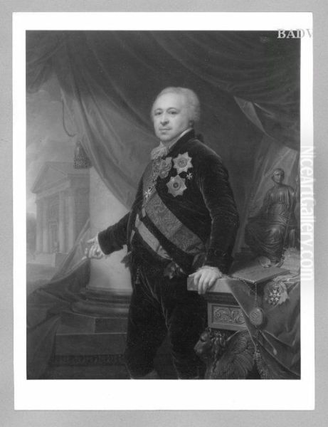 portrait of a prince with the document of the peace of Tilsit 1807 - view 1
