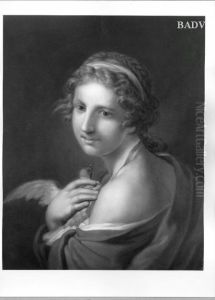 Madchen mit Taube by Johann Baptist von Lampi the Elder