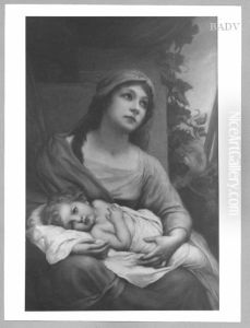 Mother with child by Gabriel von Max