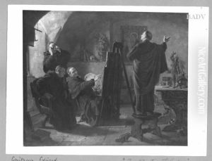 Monks in their studio by Eduard Von Grutzner