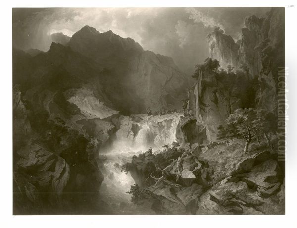 Hochgebirgslandschaft mit Wasserfall bei Salzburg - view 1