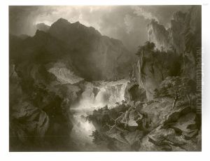 Hochgebirgslandschaft mit Wasserfall bei Salzburg