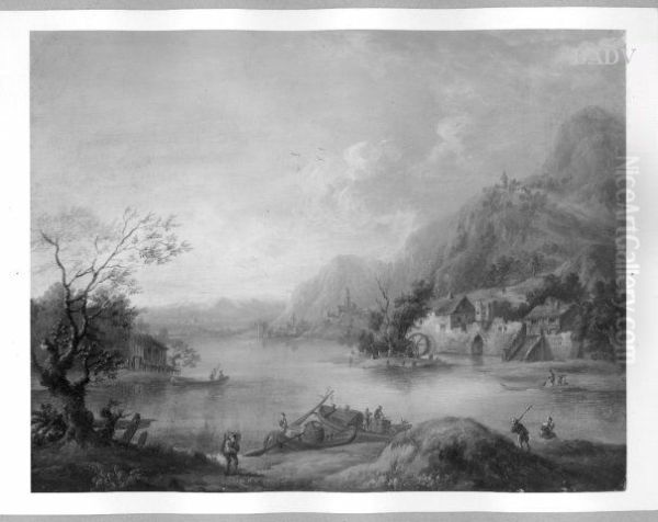 River- landscape with figures - view 1