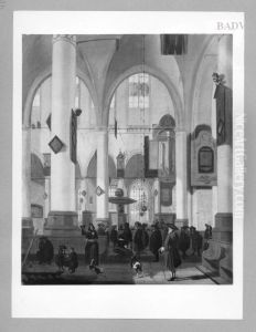 Kircheninneres mit Staffage