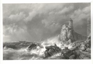Stormy sea by Hermanus Koekkoek