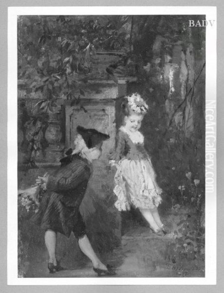 Young couple in Rococo costume - view 1