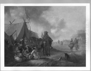 Zeltlager mit Landsknechten by Philips Wouwerman