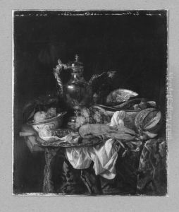 Stillleben mit Silberkanne, Hummer und Fruchten by Abraham Van Beijeren