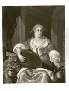 lady playing guitar by Frans van Mieris