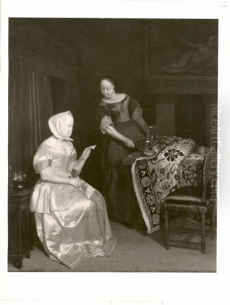 Brieflesende Dame mit Magd - view 1