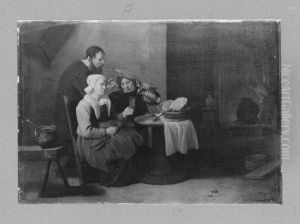 interior with drinking people