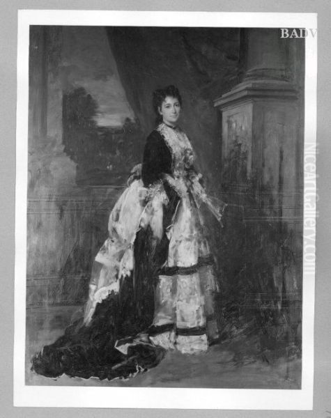 of a lady in violet dress - view 1