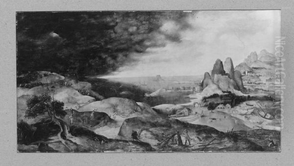 Mountainous landscape with storm - view 1