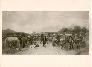 Pferdemarkt by Julius von Blaas