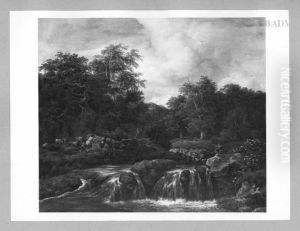 Waterfall with shepherds