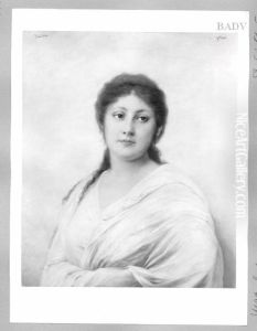 "Fabiola", weibliches Bildnis in Weiss by Gabriel von Max
