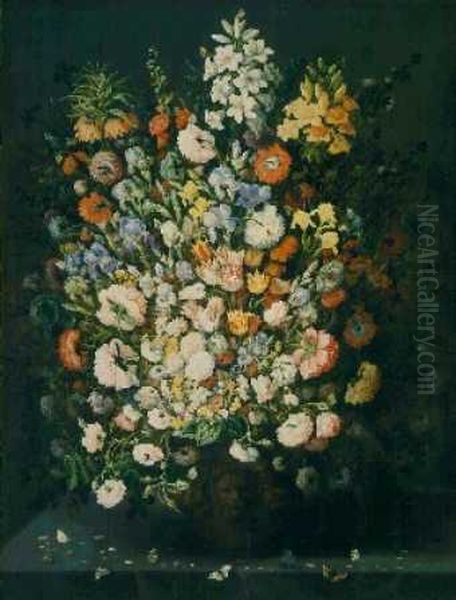 Flower piece in an ornamented vase - view 1